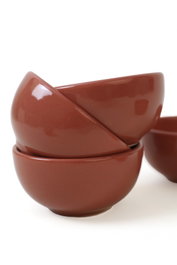 Hermia X00017481 Juego de Cuencos de Gres Cerámico Rojo Teja 8cm/110ml (6 Piezas)